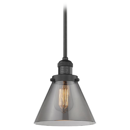 Innovations Lighting Innovations Lighting Large Cone Matte Black Mini-Pendant Light with Conical Shade 201S-BK-G43