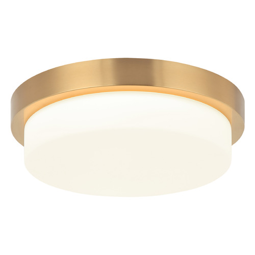 Matteo Lighting Durham Aged Gold Brass LED Flushmount Light