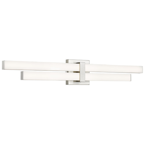 Z-Lite Z-Lite Zane Brushed Nickel LED Vertical Bathroom Light 1008-32W-BN-LED