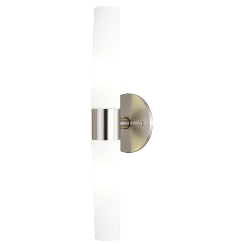 Elliot Satin Nickel Vertical Bathroom Light by Vaxcel Lighting