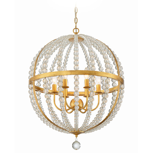 Crystorama Lighting Roxy Antique Gold Chandelier