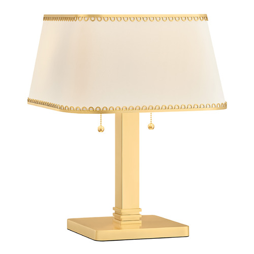 Hudson Valley Lighting Claude Aged Brass LED Table Lamp with Square Shade