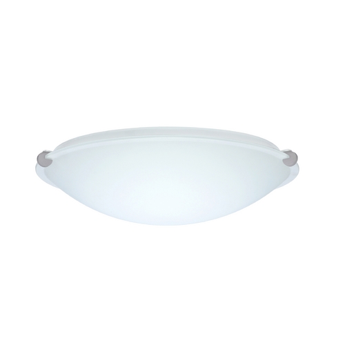 Flushmount Light White Glass Satin Nickel by Besa Lighting
