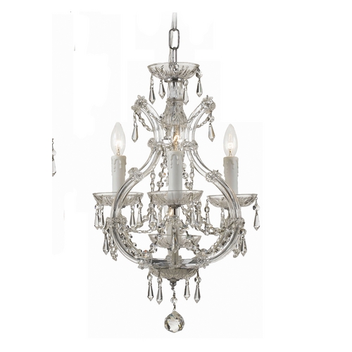 Crystorama Lighting Crystal Mini-Chandelier in Polished Chrome Finish 4473-CH-CL-S