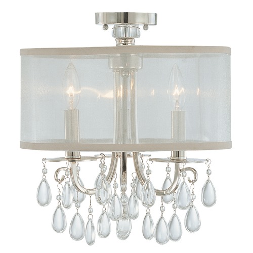Crystorama Lighting Hampton Polished Chrome Semi-Flushmount Light