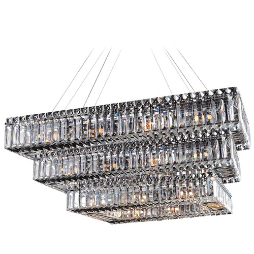 Allegri Lighting Bagguette 43in x 27in Rectangular 3 Tier Pendant 11777-010-FR001