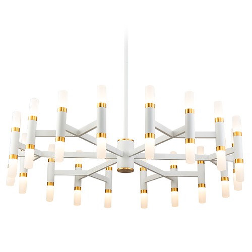 Kuzco Lighting Draven White & Gold Brushed LED Chandelier by Kuzco Lighting CH19733-WH