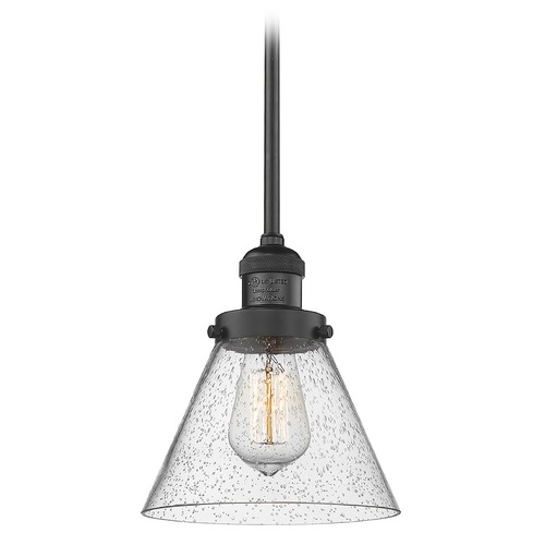 Large Cone Matte Black Mini Pendant by Innovations Lighting