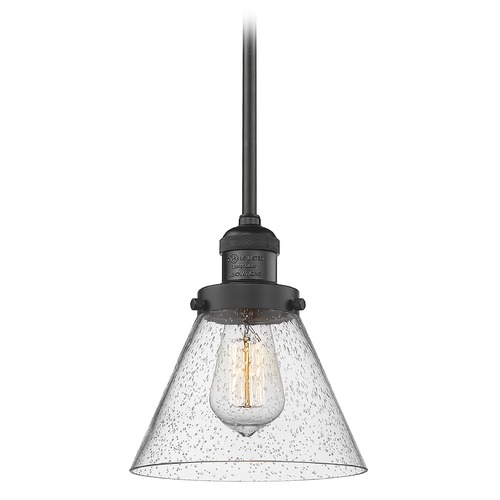 Innovations Lighting Innovations Lighting Large Cone Matte Black Mini-Pendant Light with Conical Shade 201S-BK-G44