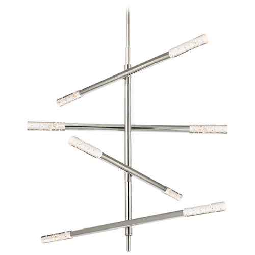 Visual Comfort Signature Collection Kelly Wearstler Rousseau Chandelier in Nickel by Visual Comfort Signature KW5592PNSG