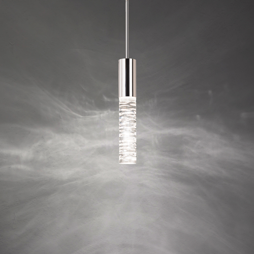 Cru LED Crystal Mini Pendant in Polished Nickel by Schonbek Beyond