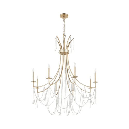 Quorum Lighting Malin 40-Inch Wide Chandelier in Aged Silver Leaf by Quorum Lighting 628-8-60