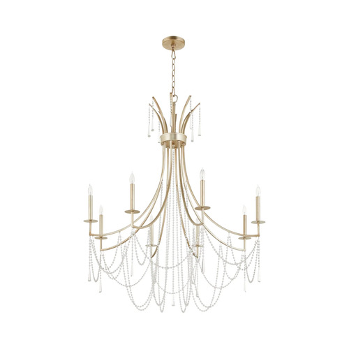 Malin 40-Inch Wide Chandelier in Aged Silver Leaf by Quorum Lighting