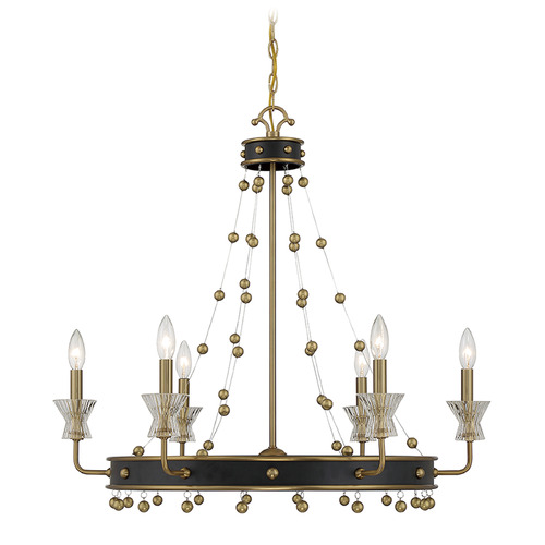 Savoy House Iris 6-Light Chandelier in Matte Black & Warm Brass by Savoy House 1-3804-6-143