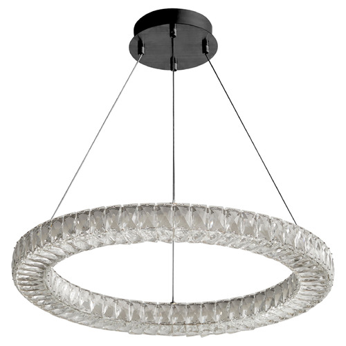Oxygen Elan Black LED Pendant Light with Drum Shade