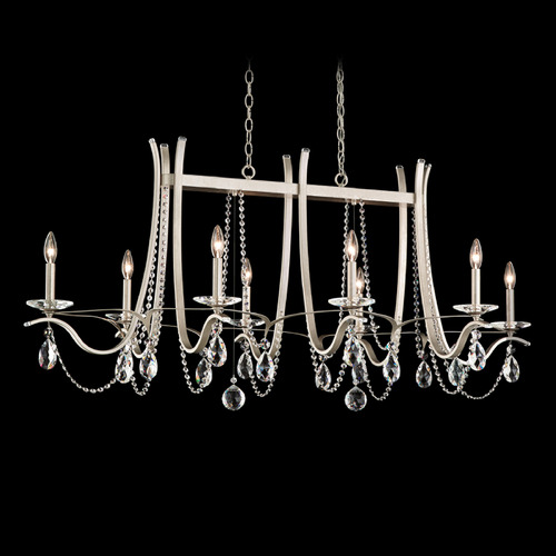 Schonbek Worldwide Lighting Vesca Antique Silver Crystal Chandelier