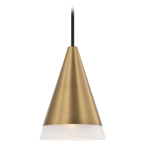 Capital Lighting Avant Aged Brass & Black Mini-Pendant Light with Conical Shade