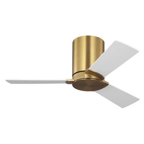 Visual Comfort Fan Collection Rozzen 32 Hugger Burnished Brass Ceiling Fan Without Light