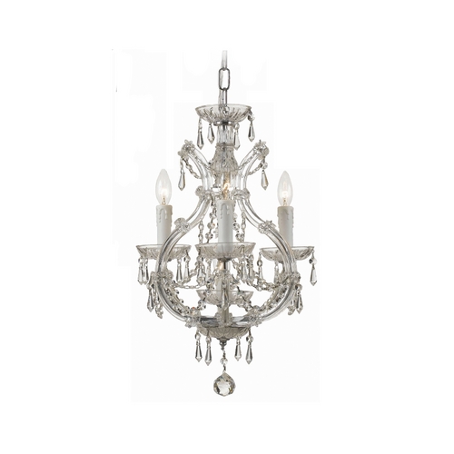 Crystorama Lighting Maria Theresa Crystal Mini-Chandelier in Polished Chrome by Crystorama Lighting 4473-CH-CL-SAQ