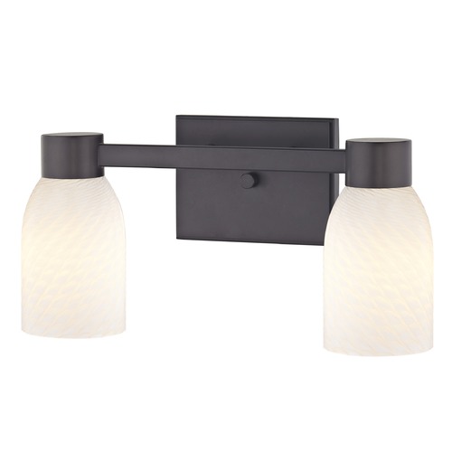 Design Classics Lighting 2-Light White Art Glass Vanity Light Bronze 2102-220 GL1020D