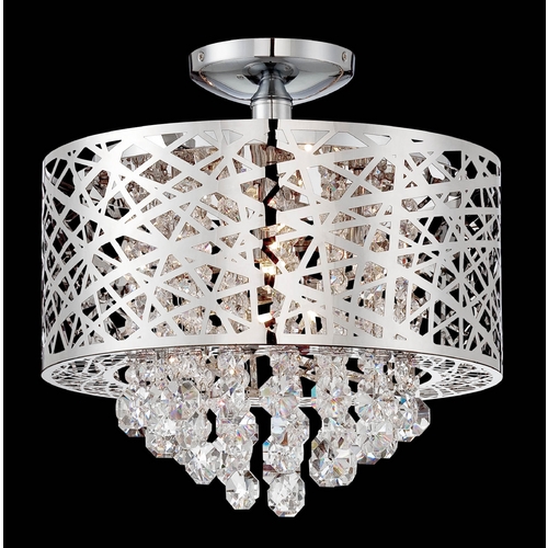 Benedetta Chrome Semi-Flush Mount by Lite Source Lighting
