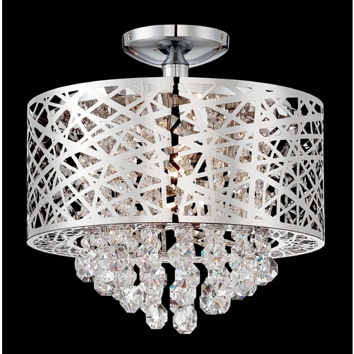 Lite Source Lighting Benedetta Chrome Semi-Flush Mount by Lite Source Lighting EL-50100