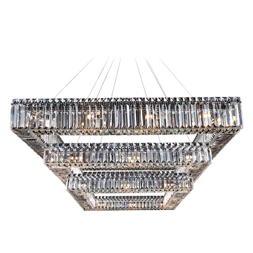 Allegri Lighting Quadro 35in Square 3-Tier Pendant 11780-010-FR001