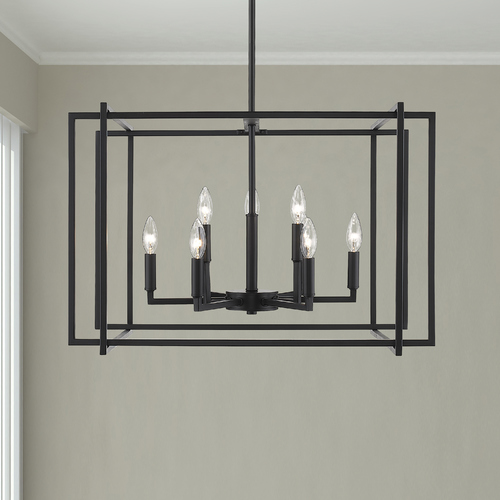 Golden Lighting Tribeca Black Chandelier by Golden Lighting 6070-9BLK-BLK