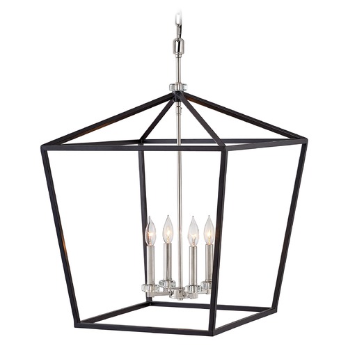 Hinkley Stinson Black & Polished Nickel Chandelier by Hinkley Lighting 3538BK