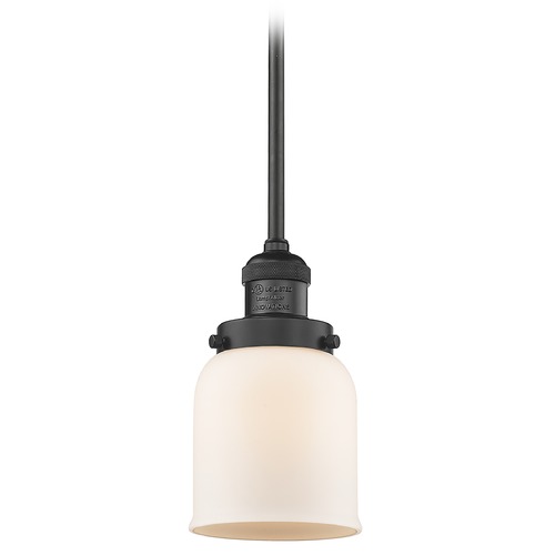 Innovations Lighting Innovations Lighting Small Bell Matte Black Mini-Pendant Light with Bell Shade 201S-BK-G51