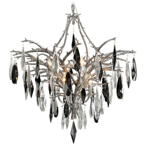 Corbett Lighting Nera Blackened Silver Leaf Chandelier by Corbett Lighting 306-08