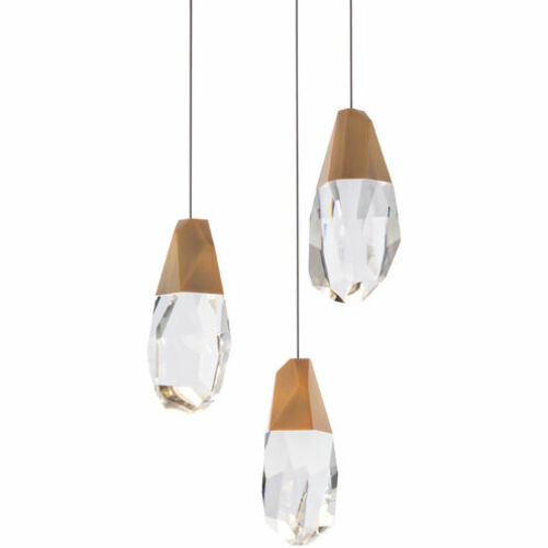 Martini 3-Light LED Chandelier in Aged Brass by Schonbek Beyond