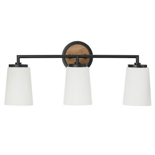 Capital Lighting Jonah Light Wood and Matte Black Bathroom Light