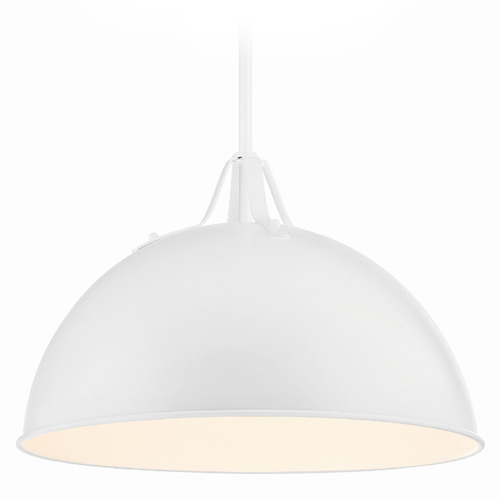 Crystorama Lighting Soto White Pendant Light with Bowl / Dome Shade