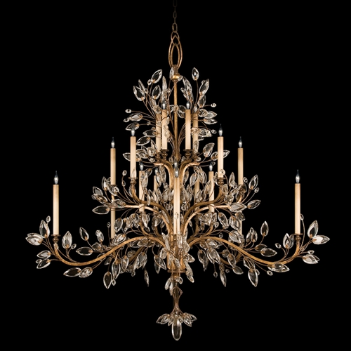Fine Art Lamps Crystal Laurel Gold Leaf Crystal Chandelier