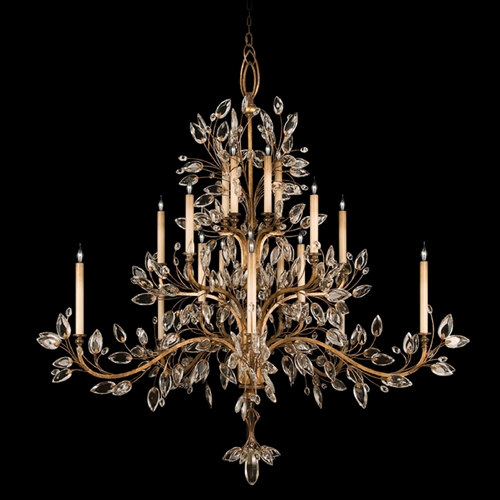 Fine Art Lamps Fine Art Lamps Crystal Laurel Gold Leaf Crystal Chandelier 774540ST