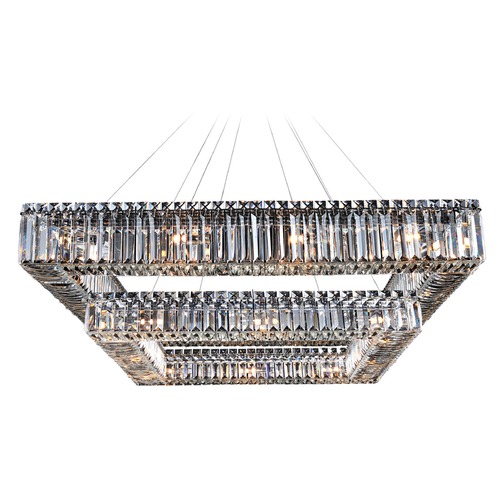 Allegri Lighting Quadro 35in Square 2-Tier Pendant 11781-010-FR001