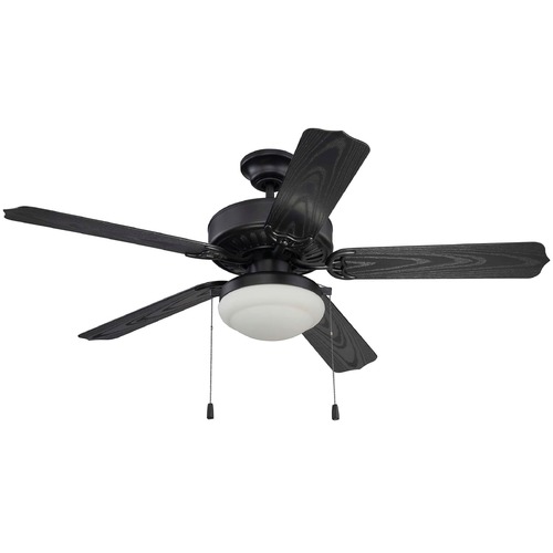 Craftmade Lighting Craftmade 52-Inch Matte Black Outdoor Ceiling Fan with Light END52MBK5PC1