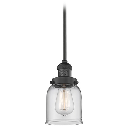 Innovations Lighting Innovations Lighting Small Bell Matte Black Mini-Pendant Light with Bell Shade 201S-BK-G52
