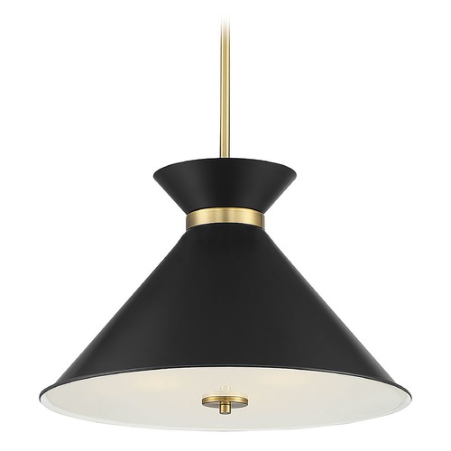 Lamar Black & Warm Brass Pendant by Savoy House