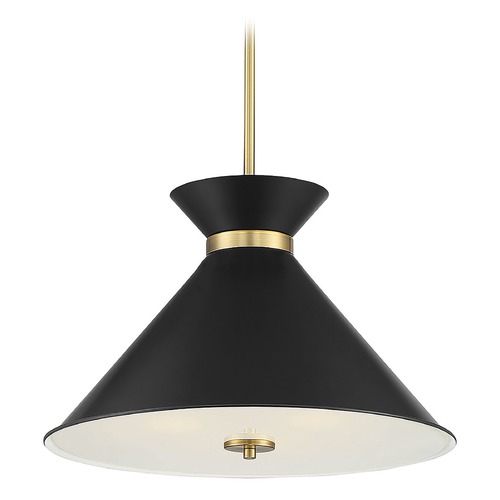 Savoy House Lamar Black & Warm Brass Pendant by Savoy House 7-2416-3-143