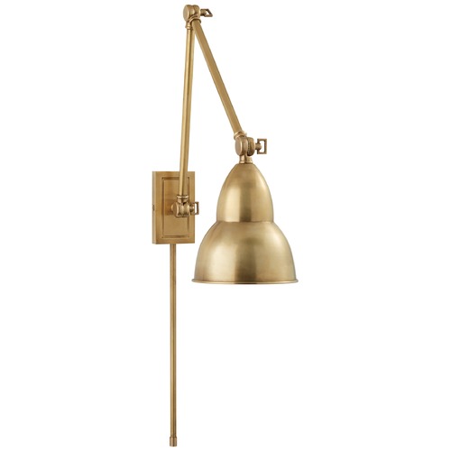 Visual Comfort Signature Collection Studio VC French Convertible Library Wall Lamp in Antique Brass by Visual Comfort Signature S2602HAB