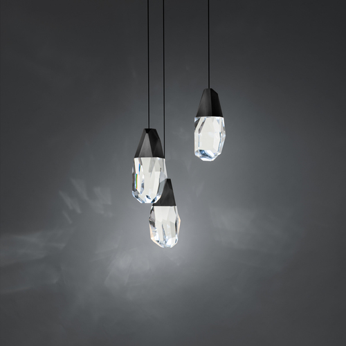 Martini 3-Light LED Chandelier in Black by Schonbek Beyond