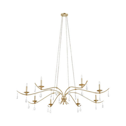 Lorelei 8-Light Chandelier in Aged Silver Leaf by Quorum Lighting