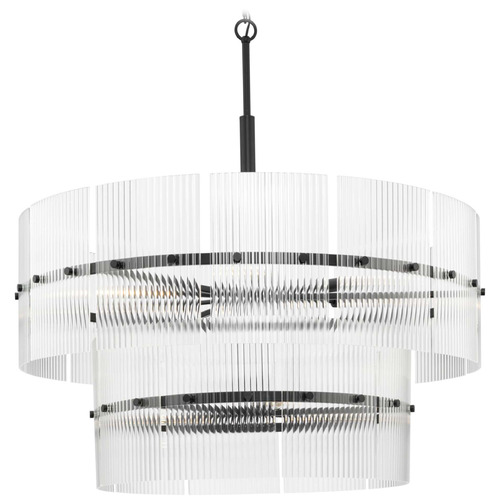 Progress Lighting Progress Lighting Seville Matte Black Pendant Light with Drum Shade P400390-31M