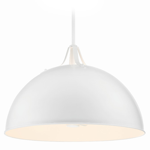 Crystorama Lighting Soto White Pendant Light with Bowl / Dome Shade