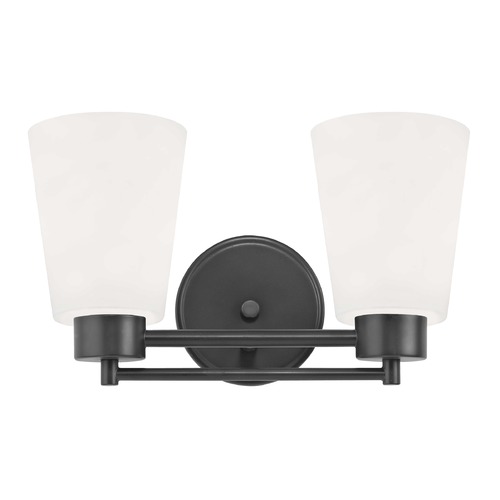 Modern Bathroom Light White Glass Black 2 Lt