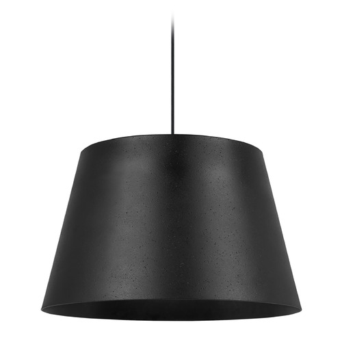 Henley Pendant in Textured Black & Black by Visual Comfort Modern