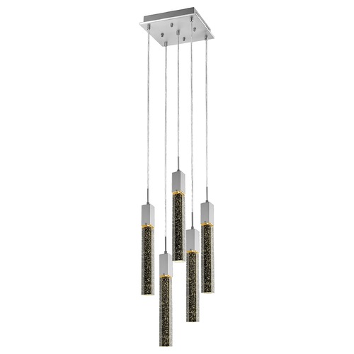 Glacier Avenue 5-Light Polished Chrome LED Multi-Light Pendant by Avenue Lighting