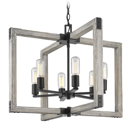 Golden Lighting Lowell Black Chandelier by Golden Lighting 7808-6BLK